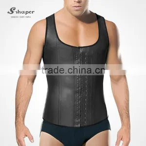 S-SHAPER Hot Faja 2033 Men`s Latex Waist Trainer Vest 3 Hooks Waist Cincher Steal Boned Body Shaper Corsets With Box thumbnail-1