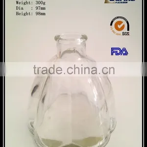 250ml 8oz Clear Art Deco Tapered-top Glass Vase/ Honey Jar/ Syrup Jar With Cork Cap thumbnail-1
