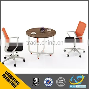 Commercial Furniture Melamine Cheap Small Round Movable Office Meeting Table thumbnail-1