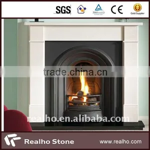 Pure White Marble Fireplace thumbnail-1