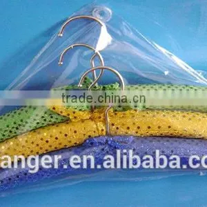 15" Padded Hanger , Cheap Gridding Clothe Hanger ,mesh Top Hanger thumbnail-1