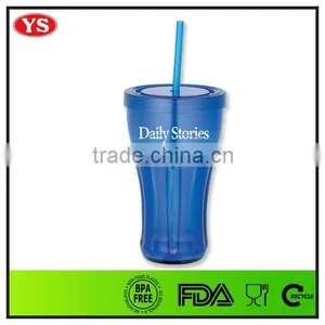 16oz Customized Plastic Soda Cups With Lid and Straw thumbnail-2