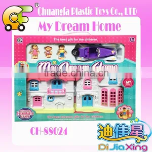 Kids Indoor Toys Happiness Villa Castle House With Furniture Dolls thumbnail-1