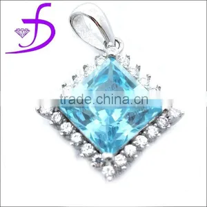 Aquamarine CZ Silver925 Pendant Wholesale 925 Silver thumbnail-1