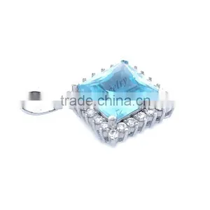 Aquamarine CZ Silver925 Pendant Wholesale 925 Silver thumbnail-2