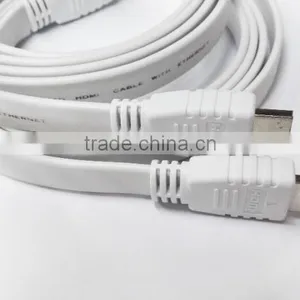 White Flat HDMI Cable With Nickel Plated 1M thumbnail-6