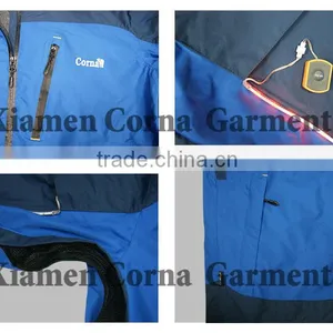 Men Yellow Ski Jacket With LED Light in Sleeve thumbnail-6