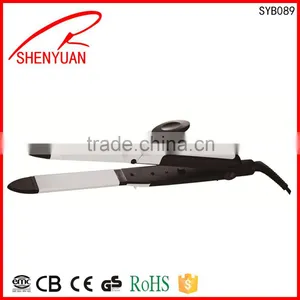 Hot 2 in 1 Professional Hair Straightener Curling Iron Hair Tools Ceramic Plate Pro Flat Iron 360 Swivel Cords thumbnail-1