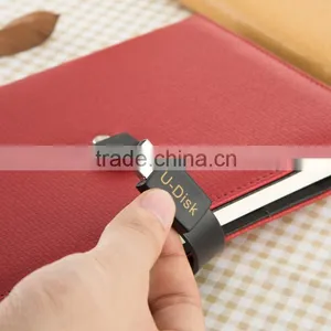 2016 USB PU Leather Notebook Luxury Business Meeting Organizer Usb Notebook With 8G USB and 10000mAh Power Bank as Best Trave thumbnail-1