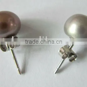 Real/genuine Oval Shape Pearl Earrings thumbnail-1