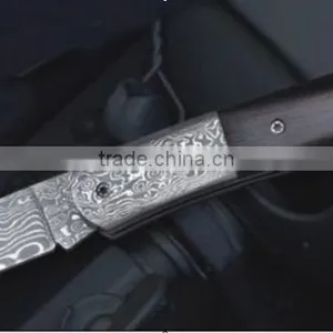 9.0" Damascus Folding Knife/Custom Handmade Damascus Folding Pocket Knife/Damascus Liner Lock thumbnail-2