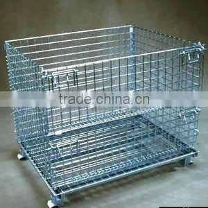 Galvanized Iron Wire Mesh 6mm Stackable Lockable Metal Storage Cage thumbnail-4