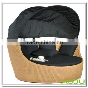 Audu Brown Daybed/Brown Color Round Rattan Daybed thumbnail-1