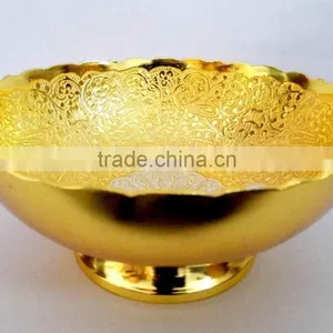 Gold and Silver Plated Brass Bowl for Home Decoration Wedding Gift thumbnail-1