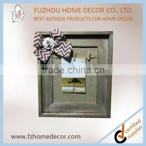 Fashion New Style Antique Wooden Frame With Hemp Rope and Wood Clips Decor of Metal Letter thumbnail-2