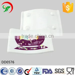 Wholesale Hotel Custom Printing Ceramic Bathroom Accessories Ceramic Soap Dish thumbnail-1