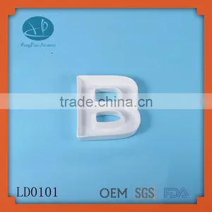 Halloween BOO Candy Plates Dishes New Old White Letter Shaped Bowls, Hot Sale, Ceramic Letter Dishes and Plates thumbnail-1