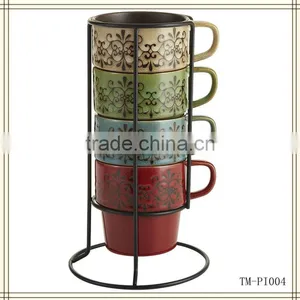 Hot Sale Metal Scroll Stacking Mugs thumbnail-1