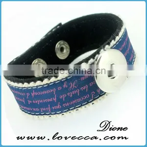 New Arrival Multicolor Hollow Leather Snap Button Bracelet Fit for 18mm Buttons Wholesale thumbnail-3