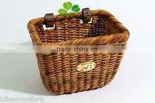 Factory Direct Supply Willow Woven Bicycle Basket With Lid Bicycle Frame thumbnail-1