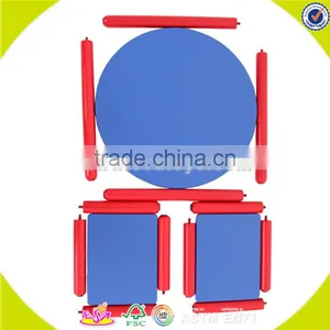 Wholesale Blue Wooden Table and 2 Chairs for Children,cheap Table and 2 Chairs,top Quality Wooden Table and 2 Chairs W08G137 thumbnail-2