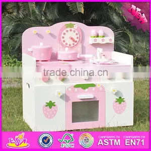 2016 New Design Preschool Home Play Wooden Strawberry Kitchen Set for Toddlers W10C148 thumbnail-1