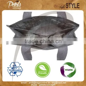 Three Bottle Jute Bag for Wine Shopping thumbnail-5