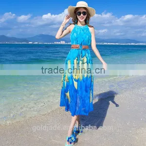 Beautiful Summer Bohemia Long Dress for Women Ladies Casual Beach Dress Spring Summer 2016 thumbnail-4