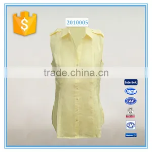 Summer Yellow Fashion Blouse Latest Fashion Sleeveless Blouse Design thumbnail-1