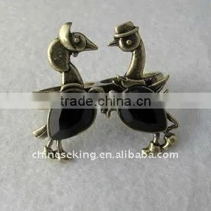 Two Duck Rings, Vintage Ring Jewelry for Lover, Hot Animal Jewelry Gifts thumbnail-1