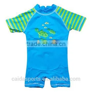 2015 Bright Blue and Green & New Cute Design Boy Swimsuit One Piece thumbnail-1