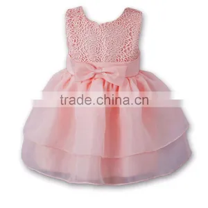 Hot Summer Kids Girls Tutu Dress Baby Girl Bowknot Pink Princess Dress Hollow Birthday Party Dresses First Communion Dress 1-5 Y thumbnail-4