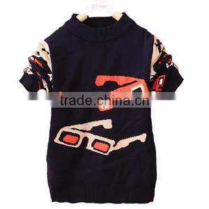 Fashion Glasses Child Jacquard Sweater Knitting Patterns Children Pullover thumbnail-2