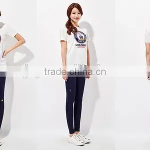 Female Money Navy Blue Knitted Into Joining Together Cultivate One's Morality Leggings thumbnail-1