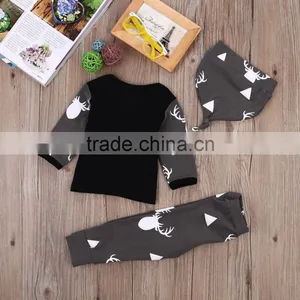 Cute Baby Clothing Deer Tops Long Sleeve T Shirt + Pants Baby Clothes Clothing Set thumbnail-4