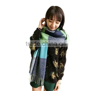 1pc Different Color Choice Super Long Colorful Winter Warm Knitting Stitching Scarf,shawl thumbnail-2