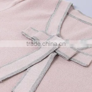 New Season China Factory Mature Ladies v Neck Loose Sweater Dress for Wholesale thumbnail-5