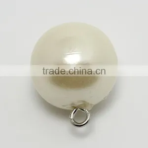 Wholesale Cheap 8mm-18mm White Clothing Plastic Rhinestone Fashion Pearl Button For Sweater thumbnail-6
