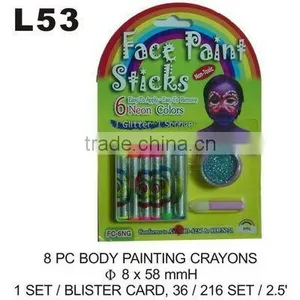 L53 8 PC BODY PAINTING CRAYONS thumbnail-1