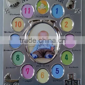 Good Quality Silver Metal 12 Months Baby Photo Frame thumbnail-2