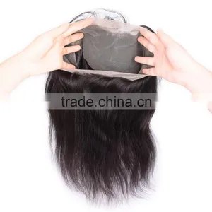 Brazilian Human Hair Kinky Straight Lace Frontal With 360 Lace Band thumbnail-2