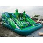 Backyard Curve Inflatable Water Slide Waterproof , Giant Water Pool Inflatable Slide thumbnail-1