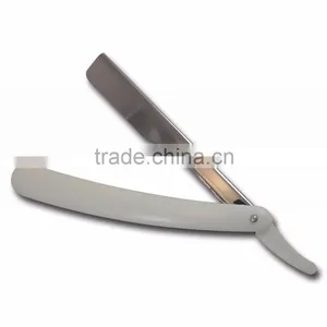 White Handle Metal Straight Razor thumbnail-1