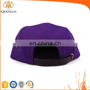 Flat Bill Cap 100% Cotton 5 Panel Jockey Style Mens Hat thumbnail-4
