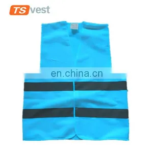 120gsm 100% Polyester Knitted Fabric Blue Safety Vest for Men thumbnail-1