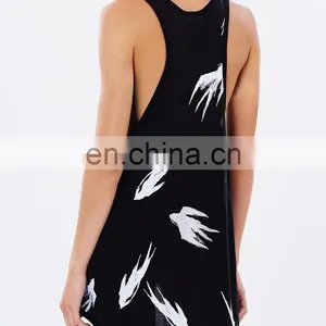OEM Service High-end Summer Printed Knitted Sleeveless Loose Women Smart Casual Blouse thumbnail-4