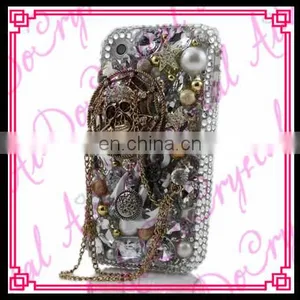 Aidocrystal Wholesale Phone Cases Bling Crystal Pearl Skull Pirate Ship Style Case Cover thumbnail-1