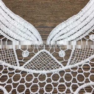White Embroidery Collar Shiny Poly Lace for Wholesale Clothing thumbnail-3
