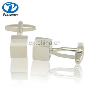China Cheap Silver Plated Custom Stainless Steel Blank Cufflinks thumbnail-2