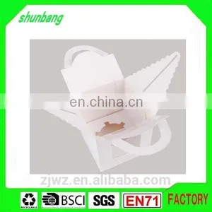 2015 Folding Art Paper White Color Paper Cake Box With Clear Pvc Window thumbnail-3